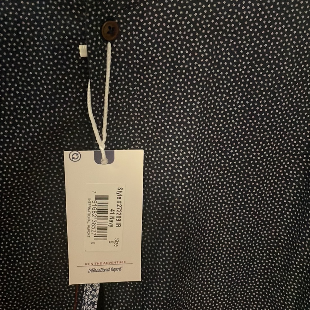 New Men’s long sleeve navy blue shirt with small white design-size small. - Picture 8 of 8